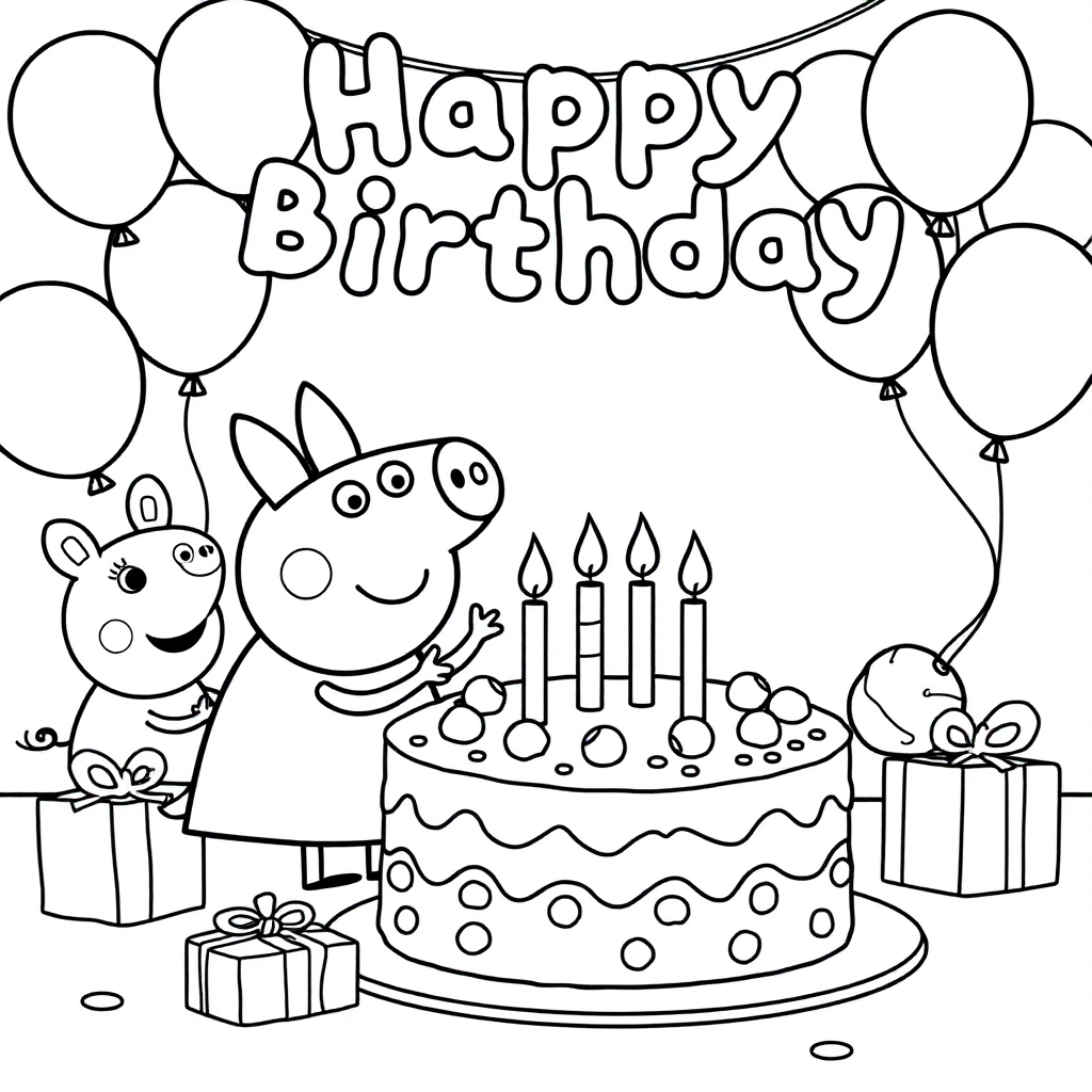 tô màu heo Peppa 18