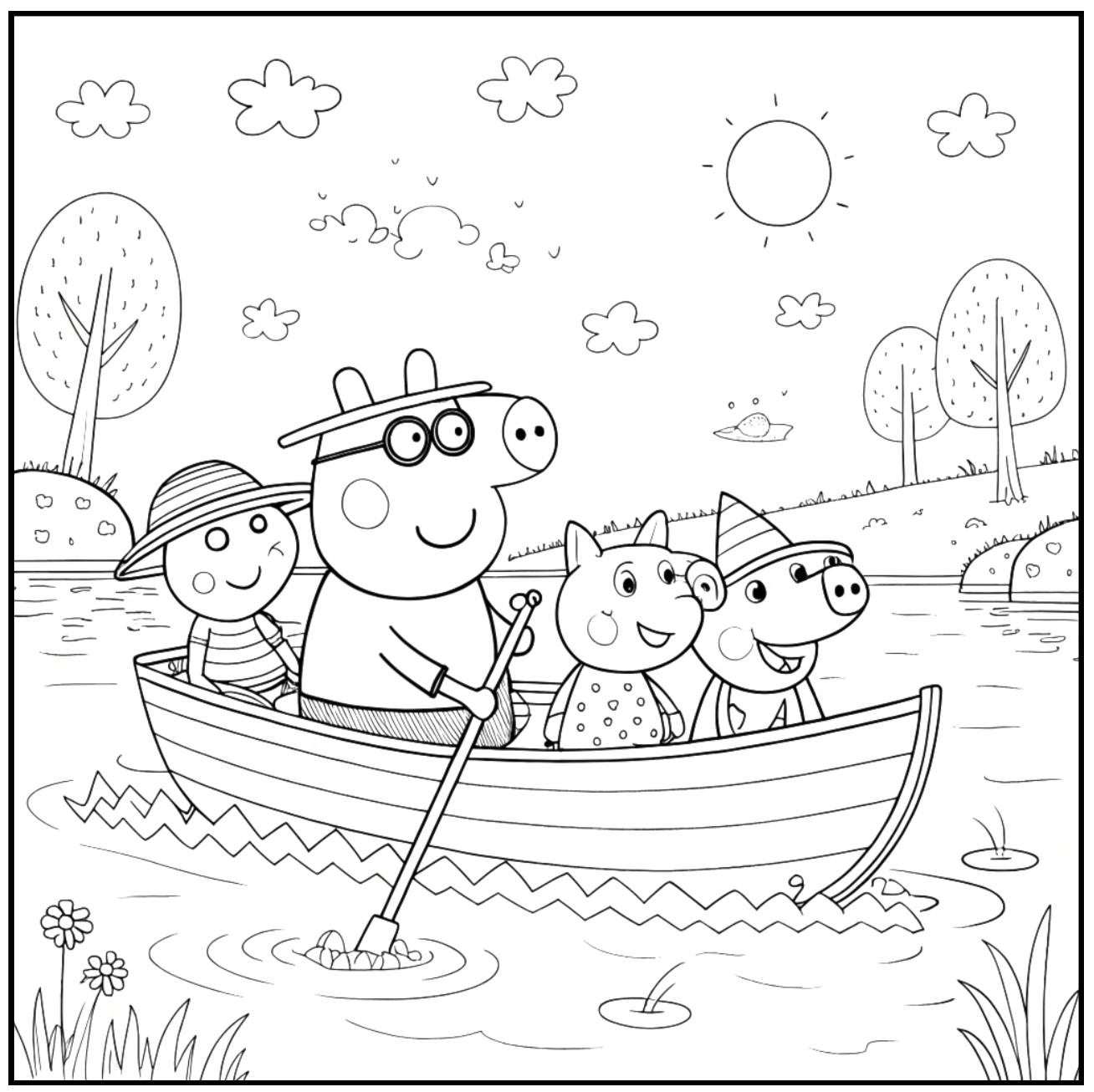 tô màu heo Peppa 3