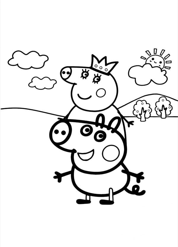 tô màu heo peppa 15