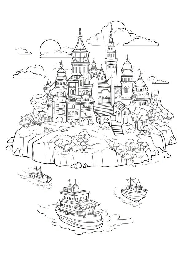 tô màu tòa lâu đài