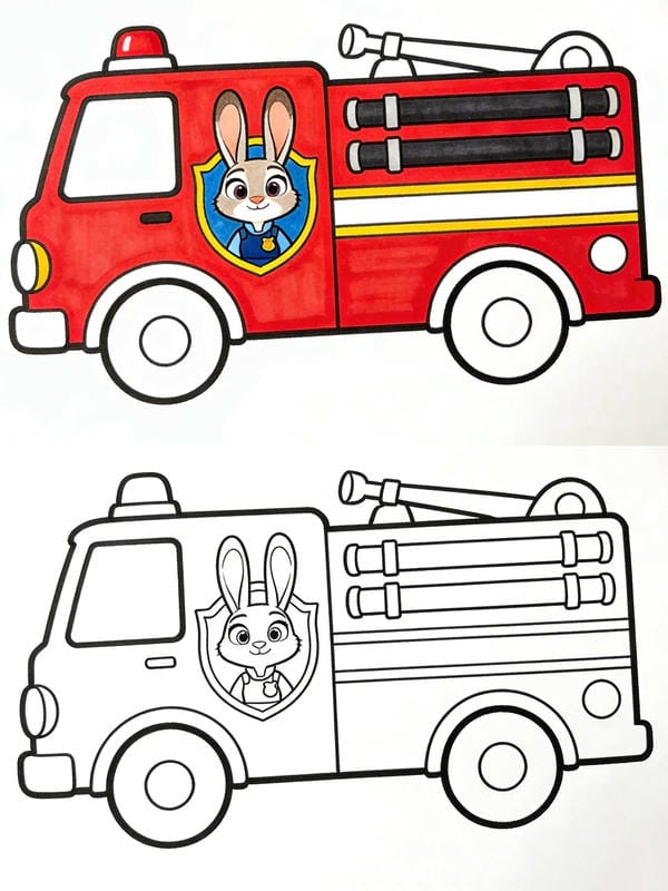 tô màu xe cứu hỏa 22