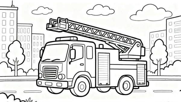tô màu xe cứu hỏa 32