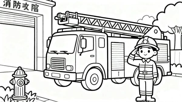 tô màu xe cứu hỏa 33