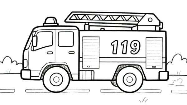 tô màu xe cứu hỏa 35