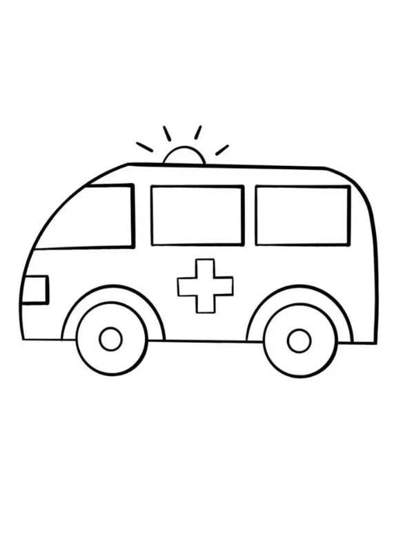 tô màu xe cứu thương 1