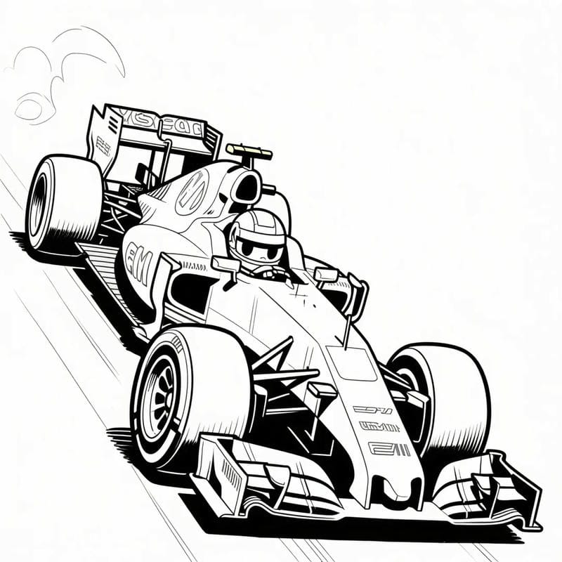 tô màu xe đua 16