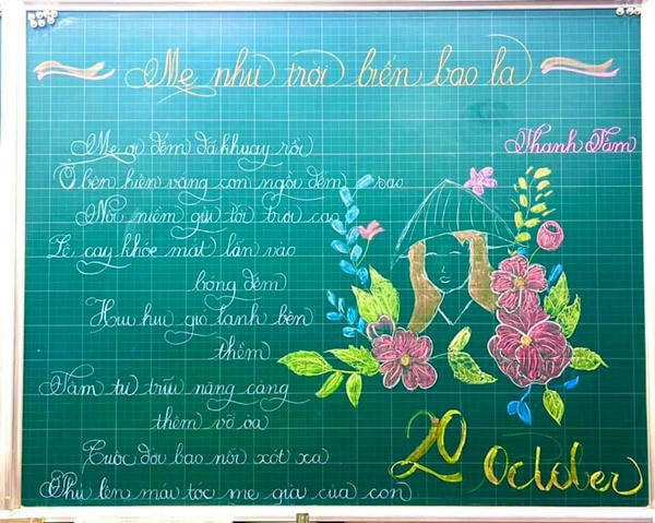 trang trí bảng 20 10