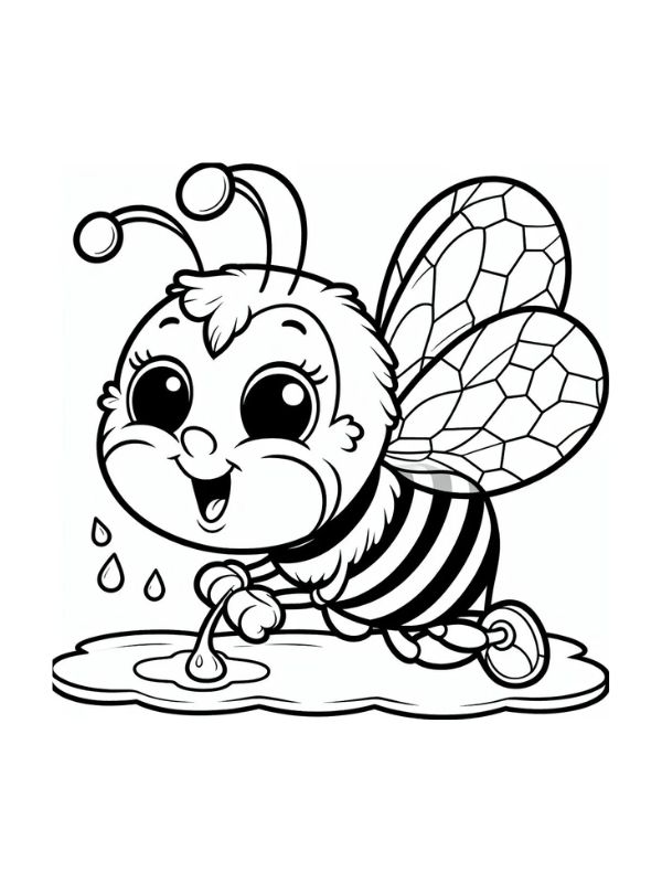 tranh con ong cho trẻ tô màu