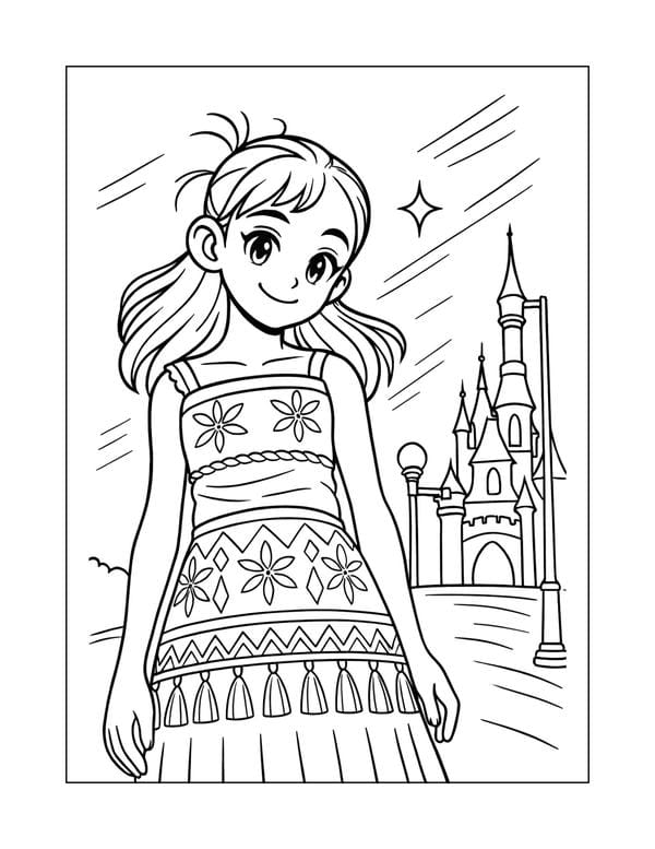 tranh tô màu anime girl ngầu​ 1