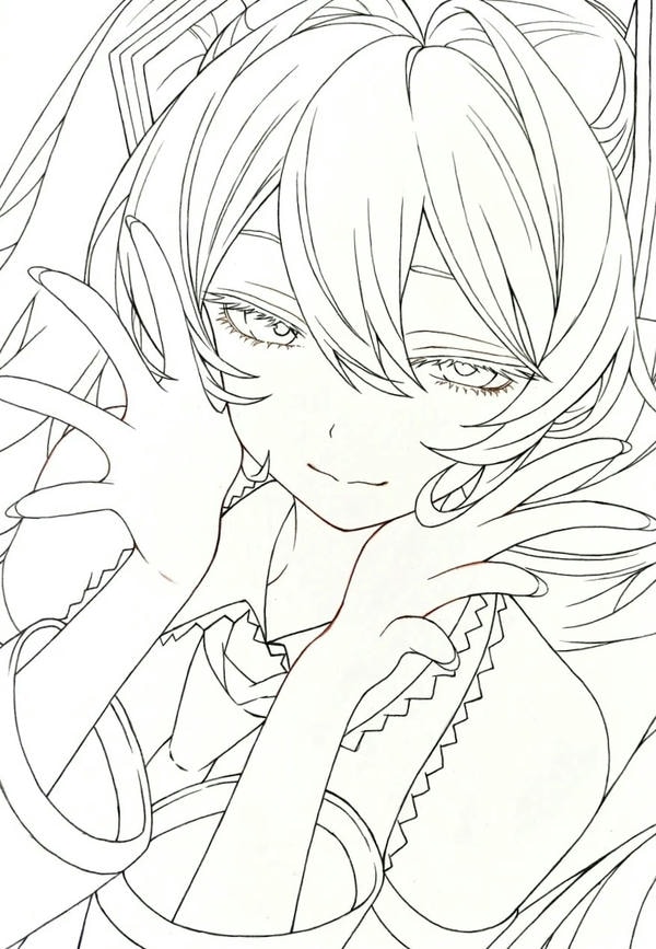 tranh tô màu anime girl ngầu​ 11