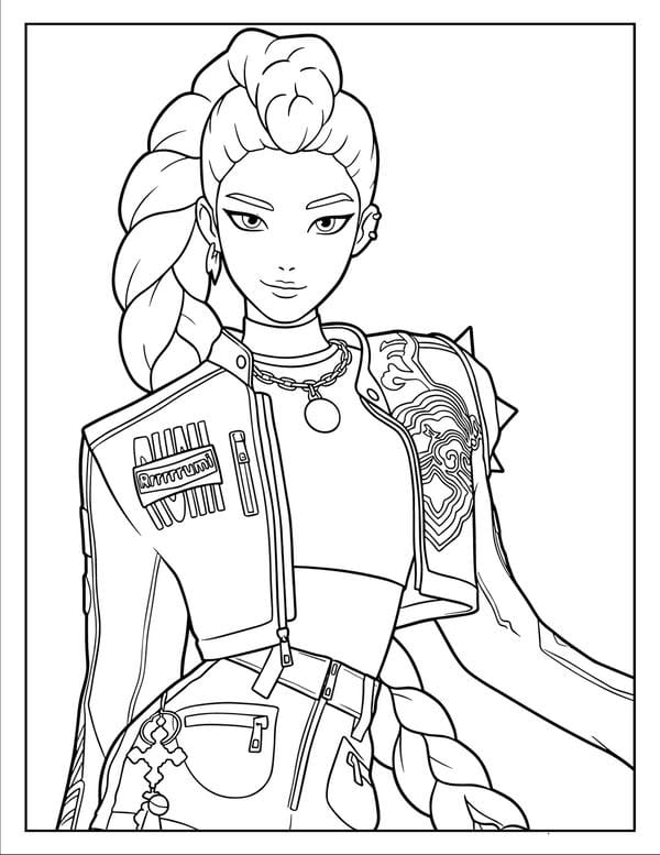 tranh tô màu anime girl ngầu​ 13