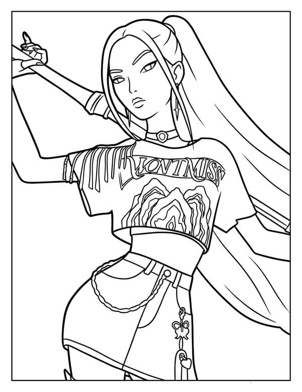 tranh tô màu anime girl ngầu​ 14