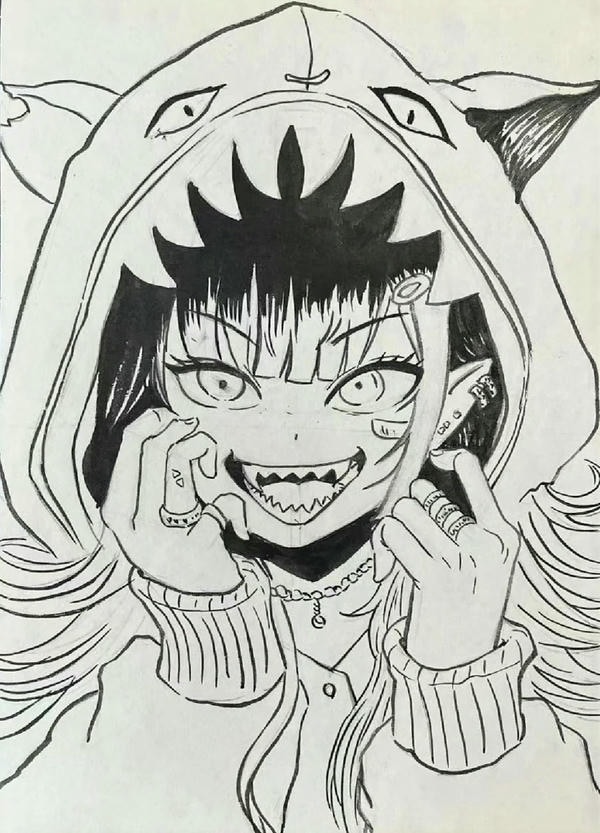 tranh tô màu anime girl ngầu​ 16