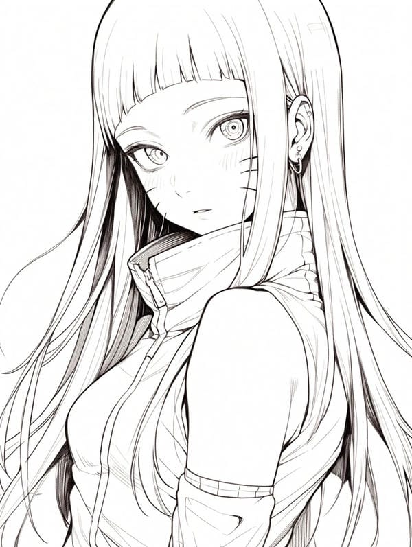 tranh tô màu anime girl ngầu​ 19