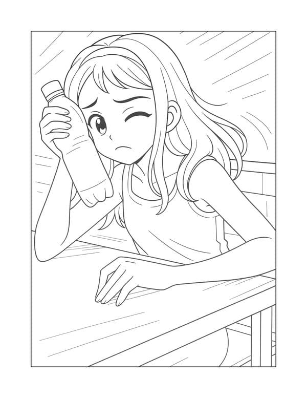 tranh tô màu anime girl ngầu​ 2