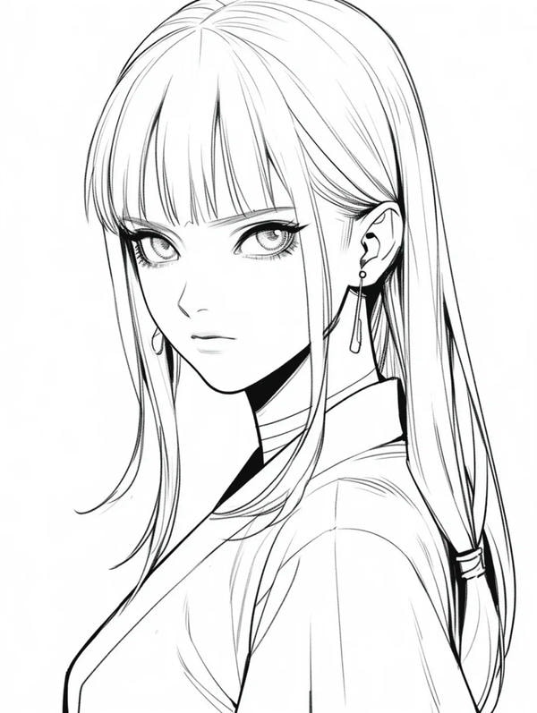 tranh tô màu anime girl ngầu​ 20