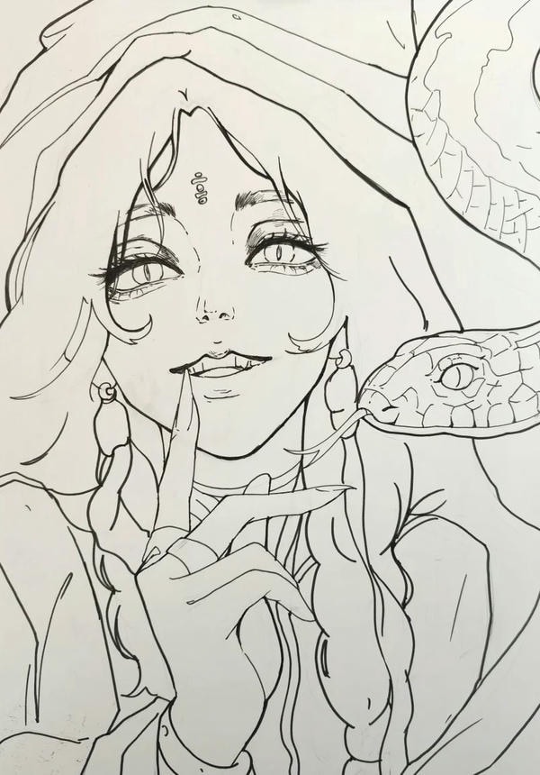 tranh tô màu anime girl ngầu​ 21