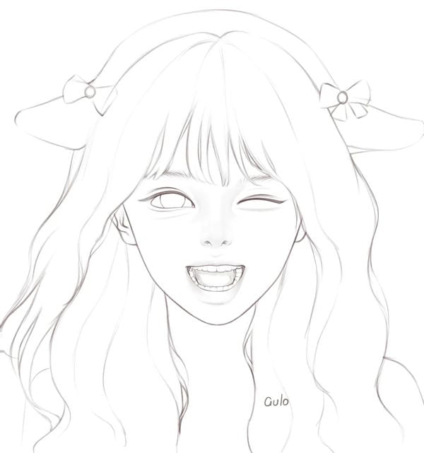 tranh tô màu anime girl ngầu​ 25