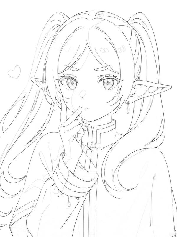 tranh tô màu anime girl ngầu​ 25