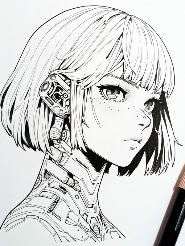 tranh tô màu anime girl ngầu​ 26