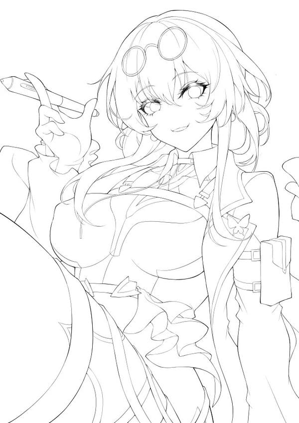 tranh tô màu anime girl ngầu​ 28