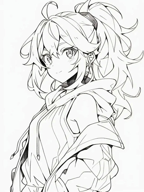 tranh tô màu anime girl ngầu​ 31