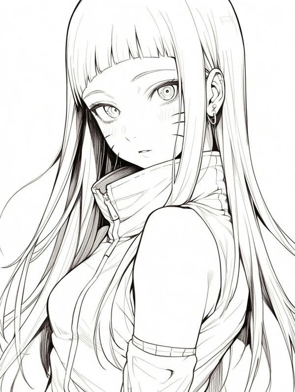 tranh tô màu anime girl ngầu​ 7