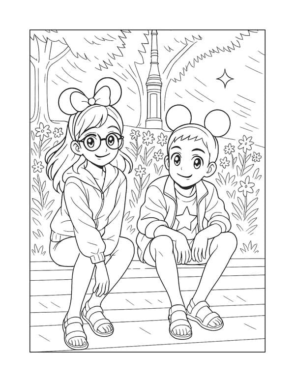 tranh tô màu anime girl ngầu​ 8