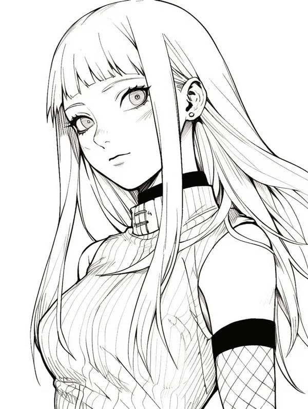 tranh tô màu anime girl ngầu​ 8