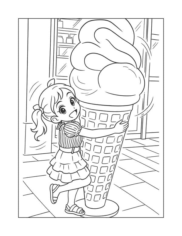 tranh tô màu anime girl ngầu​ 9