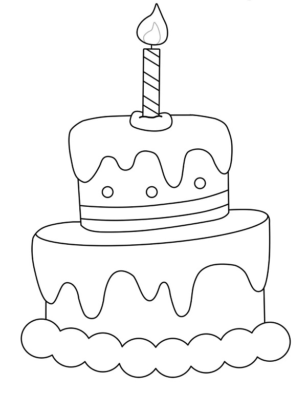 tranh tô màu bánh sinh nhật