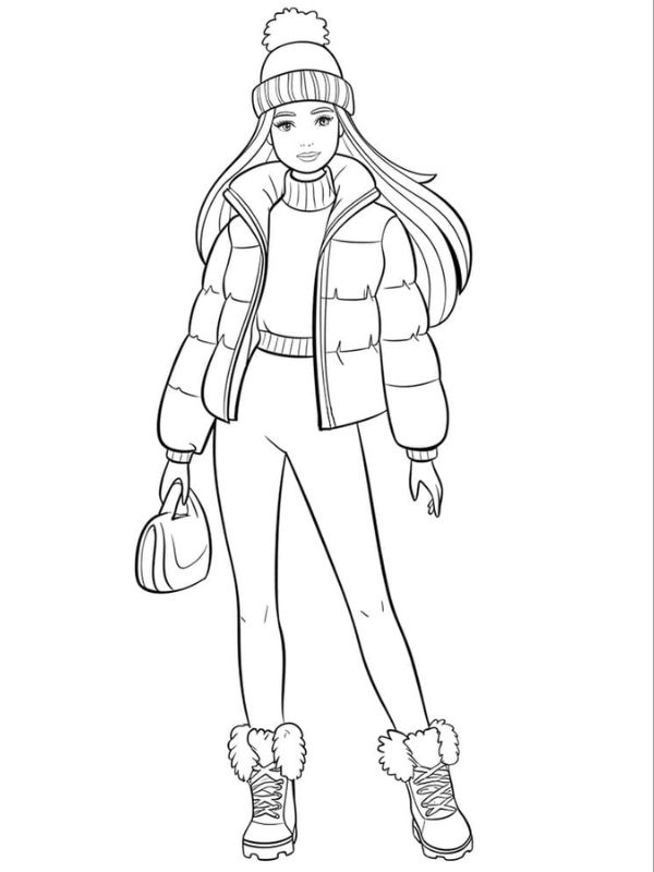 tranh tô màu búp bê barbie