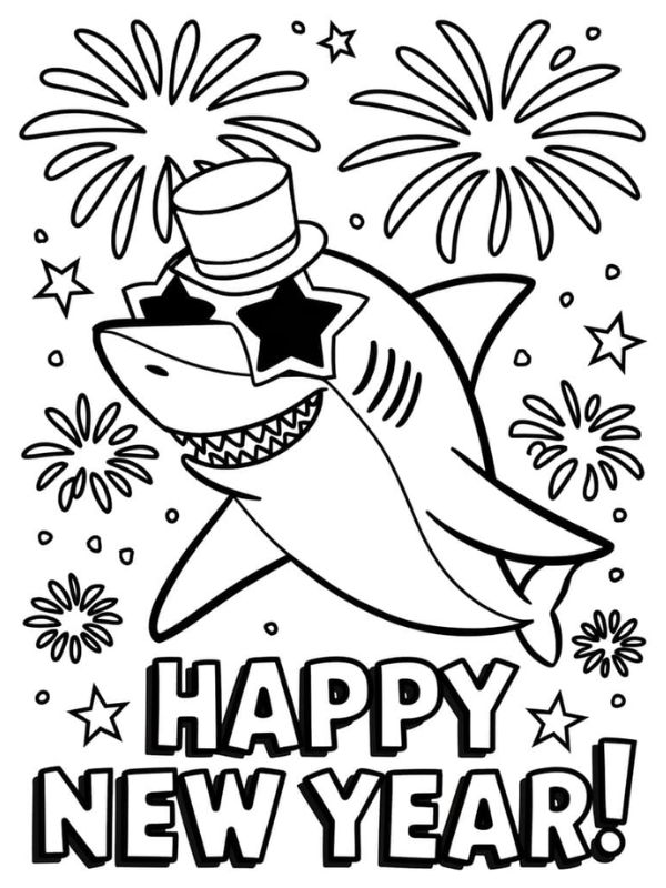 tranh tô màu con cá mập