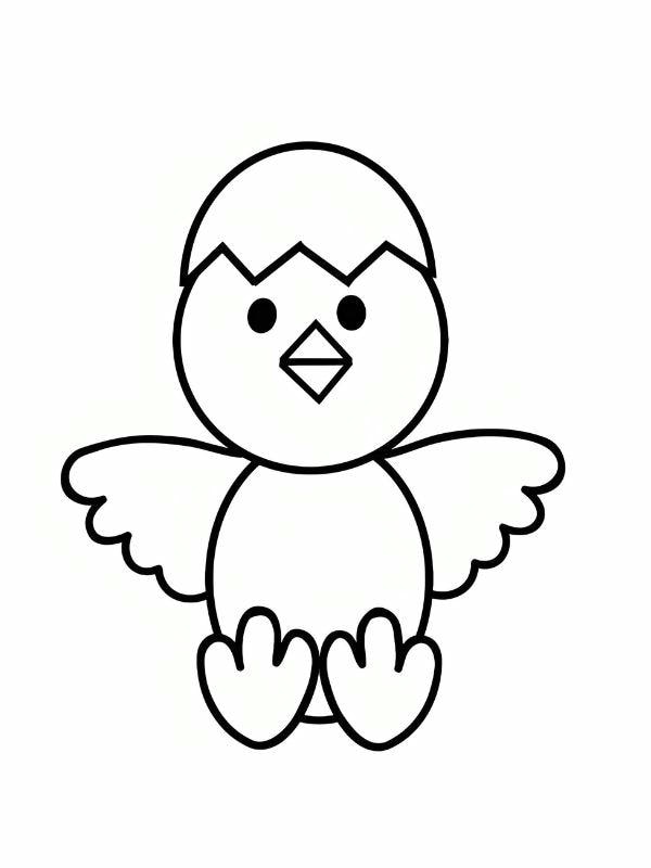 tranh tô màu con gà con 10
