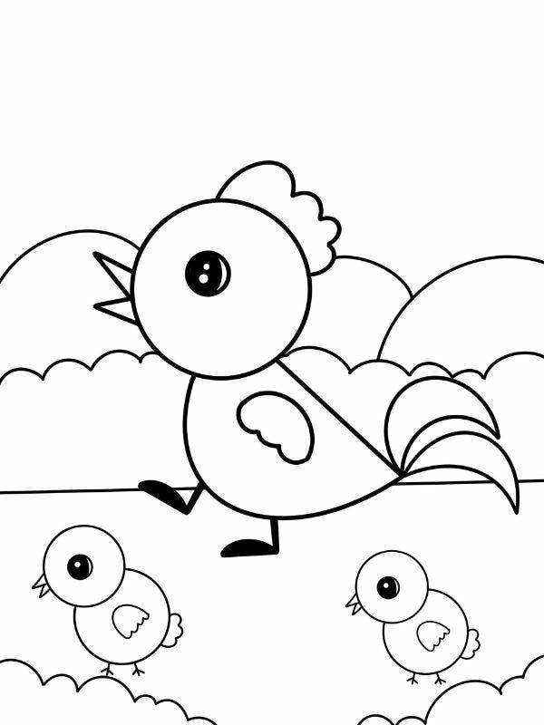 tranh tô màu con gà con 2