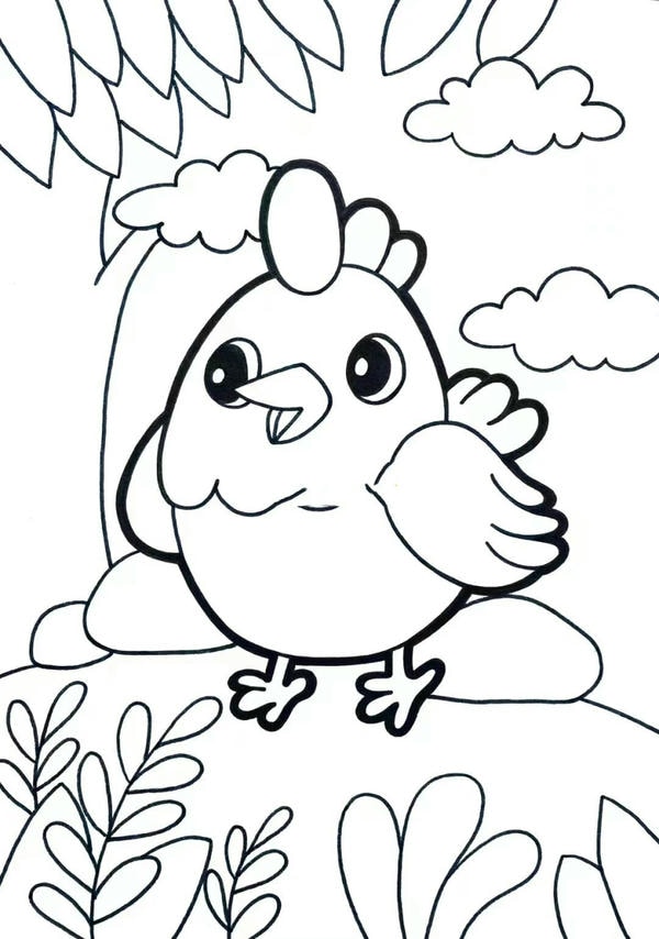 tranh tô màu con gà con 21