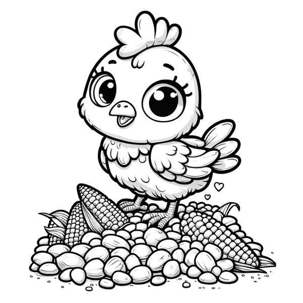 tranh tô màu con gà con 24