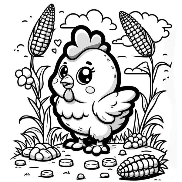 tranh tô màu con gà con 25