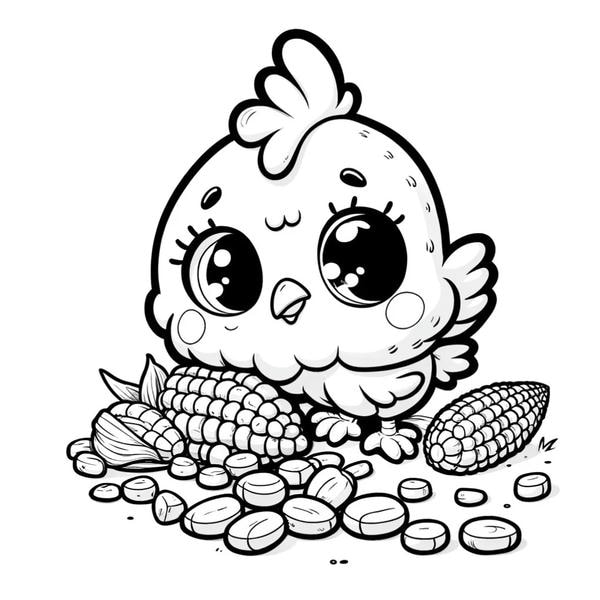 tranh tô màu con gà con 26