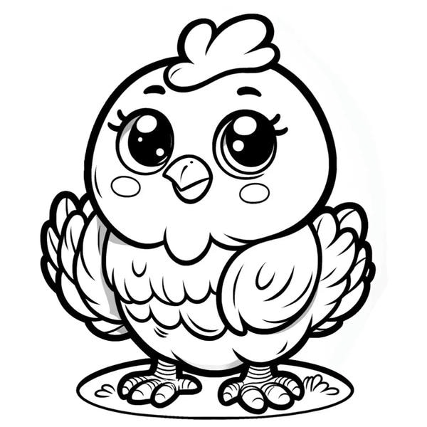 tranh tô màu con gà con 28