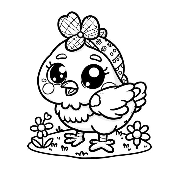 tranh tô màu con gà con 29