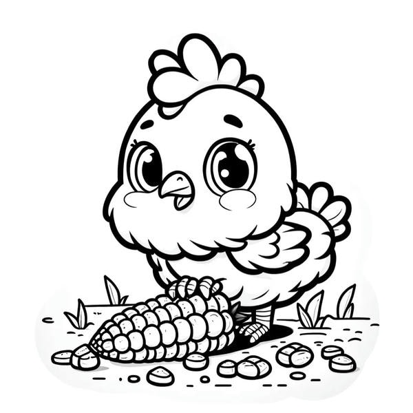 tranh tô màu con gà con 29