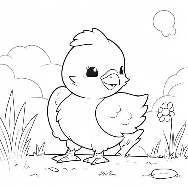 tranh tô màu con gà con 31