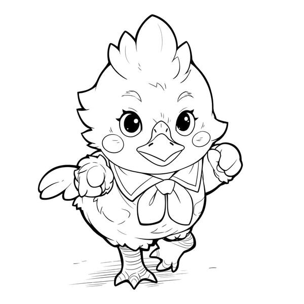 tranh tô màu con gà con 32