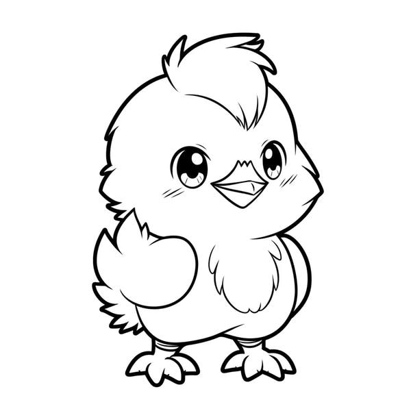 tranh tô màu con gà con 34