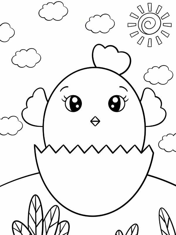 tranh tô màu con gà con 3