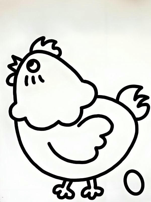 tranh tô màu con gà mái 1
