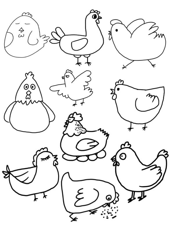 tranh tô màu con gà mái 9