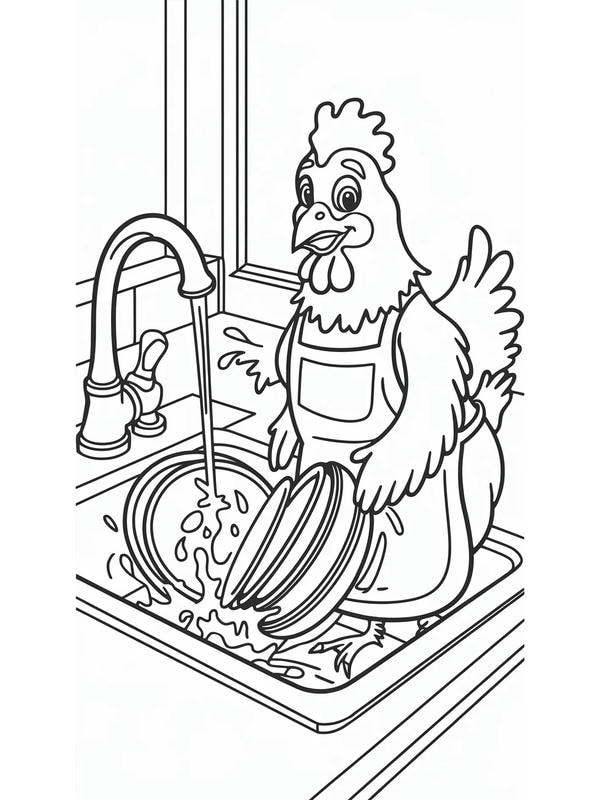 tranh tô màu con gà mái 12