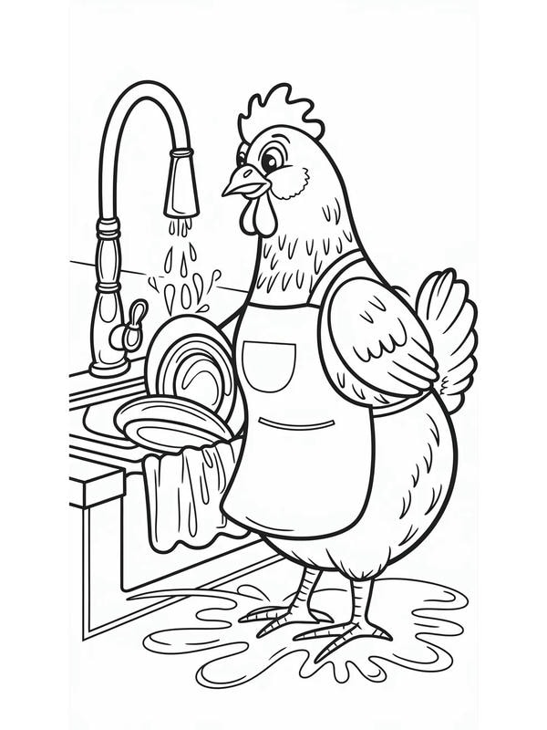 tranh tô màu con gà mái 13